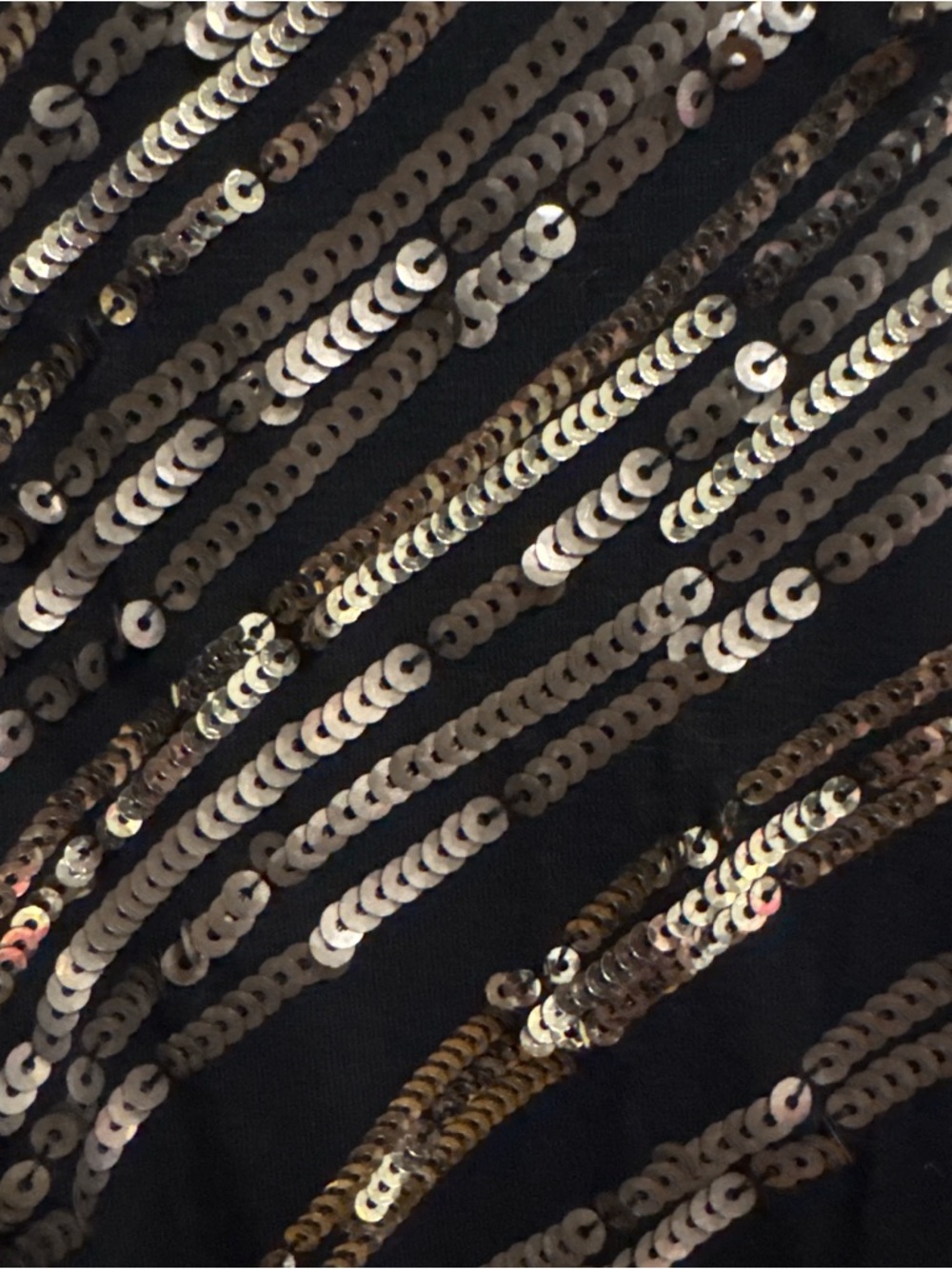 Express Black Gold & Sliver Sequin Midi Dress Deep V Open Back Belt Size Small - Picture 6 of 11
